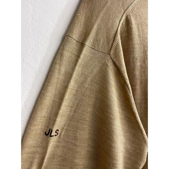 Peter Millar XXL Sweater V Neck Wool Pullover Logo Knit Beige Mens NEW NWT - Picture 8 of 9